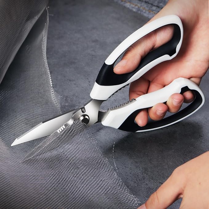 BoFuYuan 8-Inch Utility Scissors All Purpose Heavy Duty, Serrated Blade - Image 8