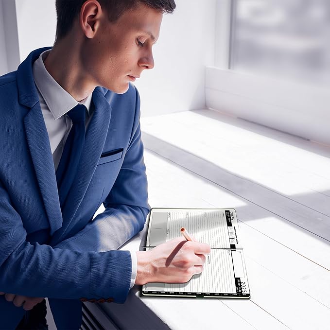 Ensight 2025-2026 HARDCOVER Leather Planner Weekly & Monthly - 6.5x8.5 Inches - Academic Planner Business Personal or Student - Pen Holder, Thick Paper, July 2025 - June 2026 (Olive Green)-DeskLoop Office