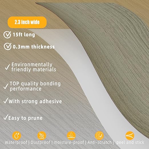 GSCIT Club Wood Grain Repair Tape, 2.3 inch X 15ft Self Adhesive Silver Walnut Grain Repair Patch for Tables, Chairs, Baseboards, Doors, Windows, Floors, Handicraft DIY.