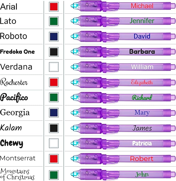 Personalized Invisible Disappearing Ink Pen Marker, Custom Secret Spy Message Writer with UV Light, Fun Activity for Kids Party Favors Gifts and Stock Stuffers, 12 Pack, Purple-DeskLoop Office
