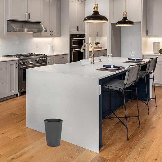 HOLDN’ STORAGE Small Trash Can - 1.58 Gallon Open Top Waste Bin, Compact Waste Can Perfect for Bathroom, Kitchen, Office, Dorm - Durable Garbage Can - Grey-DeskLoop Office