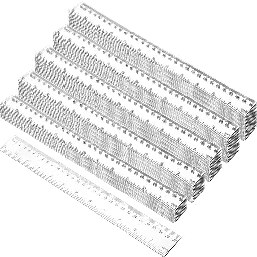 Zonon 500 Pieces 12 Inch Ruler Bulk Clear Plastic Flexible Straight Metric Rulers with Centimeters and Inches Drafting Measuring Tool for Classroom School Students Education-DeskLoop Office