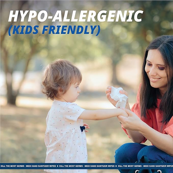 Mediwiper 10 Count Alcohol-Free Sanitizing Wipes Disinfecting Large Unscented Wet Wipes Bulk, Hand Sanitizer (10 Wipes, 100 Wipes (10 * 10))-DeskLoop Office