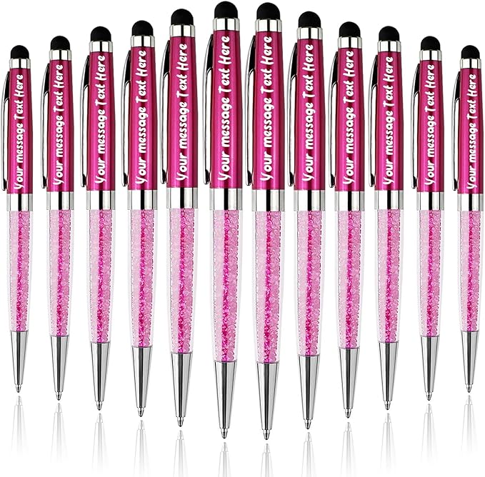 Personalized Custom Pens with Name Engraved Logo Text Pen, Customized Smooth Writing Pens Personalization Gift for Men Women Wedding Office Business Promotion, 12pcs/Pack-DeskLoop Office