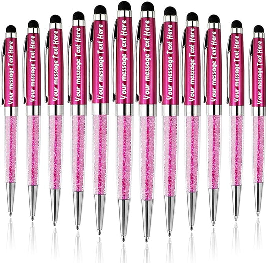 Personalized Custom Pens with Name Engraved Logo Text Pen, Customized Smooth Writing Pens Personalization Gift for Men Women Wedding Office Business Promotion, 12pcs/Pack-DeskLoop Office