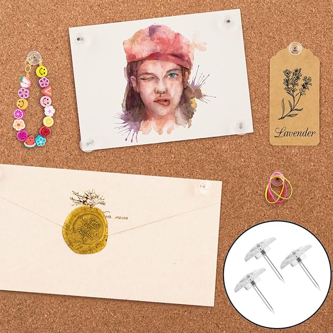 150PCS Clear Thumb Tacks - Standard Push Pins With Steel Points and Transparent Plastic Heads for Bulletin Boards, Crafts, and Office Organization-DeskLoop Office