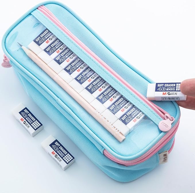 M&G 24 Pack White Erasers Bulk, Pencil Erasers 4B Rubber Rectangular Eraser for Kids School Students Office, Art Erasers for Drawing (New Packaging)-DeskLoop Office