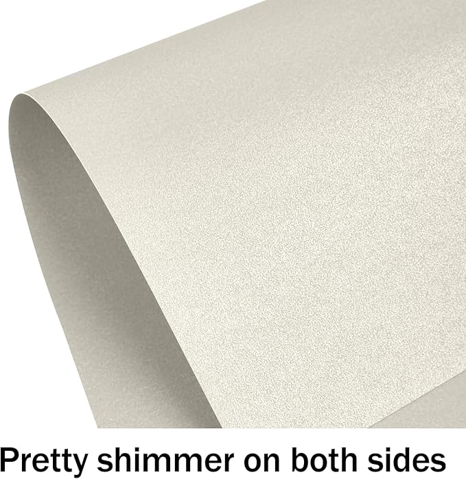100 Sheets Silver Shimmer Cardstock 8.5 x 11 Metallic Paper, Goefun 80lb Card Stock Printer Paper for Invitations, Crafts, DIY Cards,Graduations-DeskLoop Office