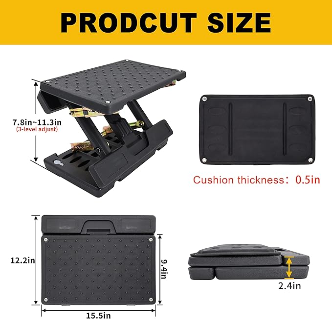 Adjustable Foot Rest Under Desk - Ergonomic Office Foot Stool with Massage, Leg Rest for Desk, Anti-Slip Design for Home & Work, Improves Posture (PB-Black)-DeskLoop Office
