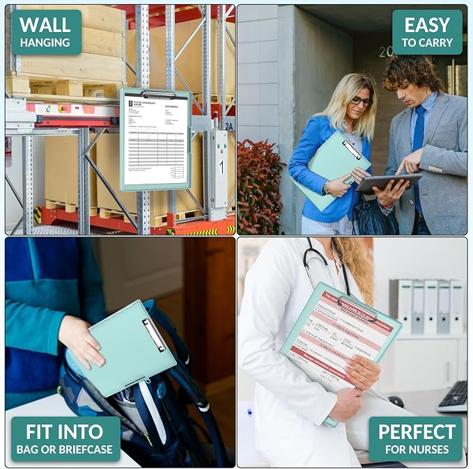 Sooez Clipboard with Storage, Heavy Duty Cleaview Clip Boards 8.5x11 with Dual - Image 7