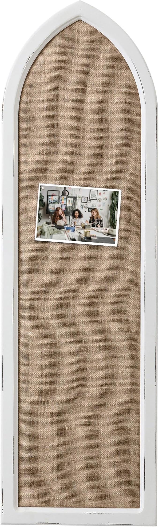 SOFE Arched Long Framed Bulletin Board for Wall, 39 × 12 Inches Fabric Pin Board, Decorative Rustic Dream Boards/Vision Boards, Message Picture Display Board/Wall Decor for Office Home-DeskLoop Office