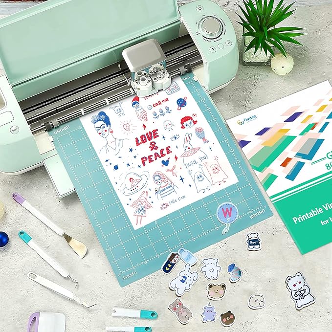 Gwybkq Glossy Sticker Paper Printable Vinyl for Inkjet Printer, 80 Sheets Labels Waterproof Decal Paper-DeskLoop Office