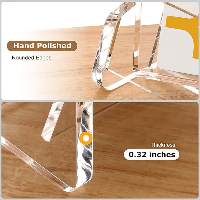 SANRUI Acrylic Business Card Holder for Desk, 3 Tier Clear Tilt Business Name Card Display Holders Stand Storage Organizer Fits 360 Business Cards (Horizontal, 6-Slot)-DeskLoop Office