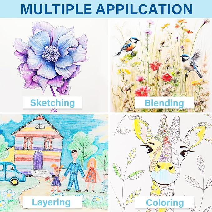 V-Opitos 48 Pack Colored Pencils Set, Pre-sharpened Coloring Pencils for Kids Beginners, Colored Pencils for Adult Coloring Books, Ideal Art Supplies for Sketching, Coloring & Painting-DeskLoop Office