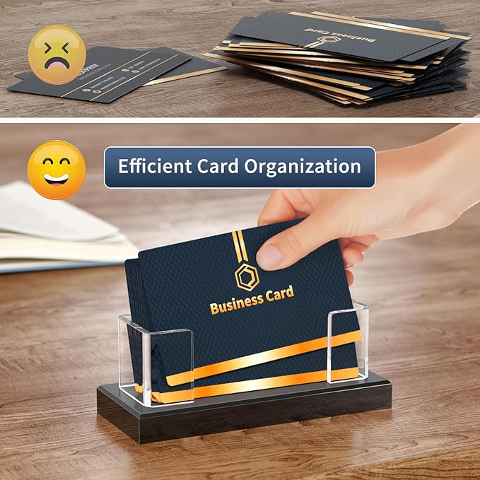 NIUBEE Acrylic Business Card Holder: Clear Plastic Business Cards Display Stand for Desk - Gift Card Organizer for Office 6 Pieces-DeskLoop Office