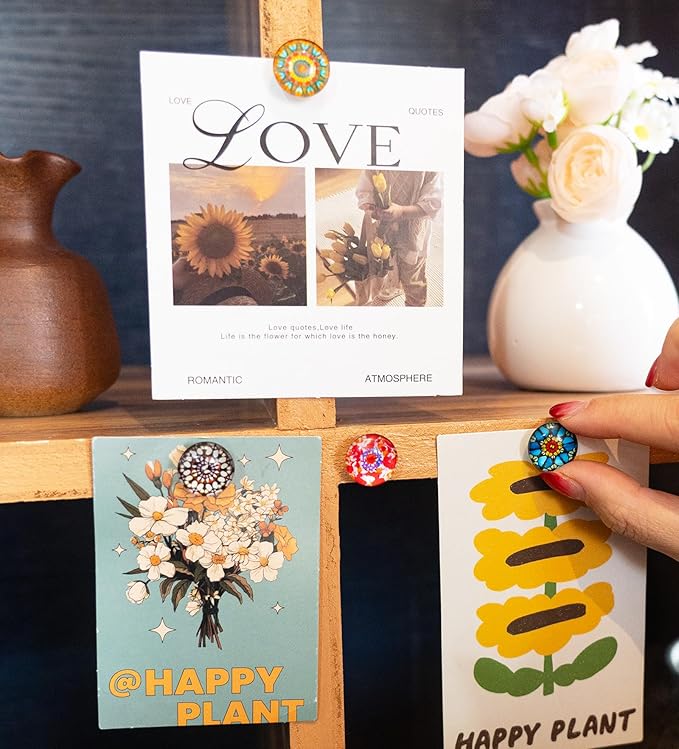 24Pcs Mandala Push Pins,Thumb Tacks for Bulletin Board,Decorative Pins Push, Cork Board Thumbtacks,Photos Wall Maps,Cute Thumbtack for Desk Accessories,Classroom,Home and Office Decor(Mandala)-DeskLoop Office