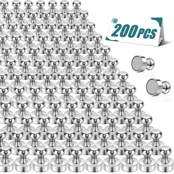 200 Pcs Neodymium Fridge Magnets, Strong Magnets for Whiteboard, Push Pin Magnets, Refrigerator Magnets Small Strong Neodymium Magnet for Office, Kitchen, Adults, Home-DeskLoop Office
