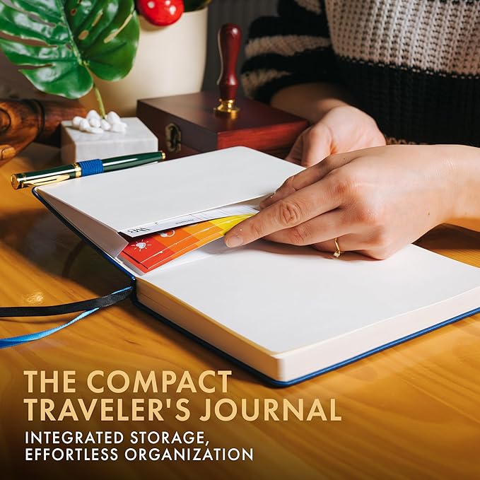 Wordsworth & Black A5 Bullet Dotted Journal 216 Dotted Pages, Hardcover Grid Dot Leather, 120 GSM Paper, Journaling Notebook for Work & Sketching, Journals for Women, Men - Gifts Box Included Blue-DeskLoop Office