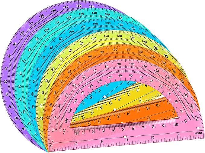 Zonon 36 Pieces Protractors Bulk Plastic 180 Degrees 6 Inch Translucent - Image 8