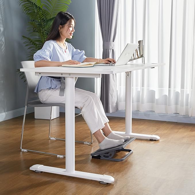 EUREKA ERGONOMIC Tilt Adjustable Footrest, Foot Rest for Under Desk at Work with Massage Surface, Office Foot Rest Under Desk with 20 Degree Tilt No Locking, Metal Frame-DeskLoop Office