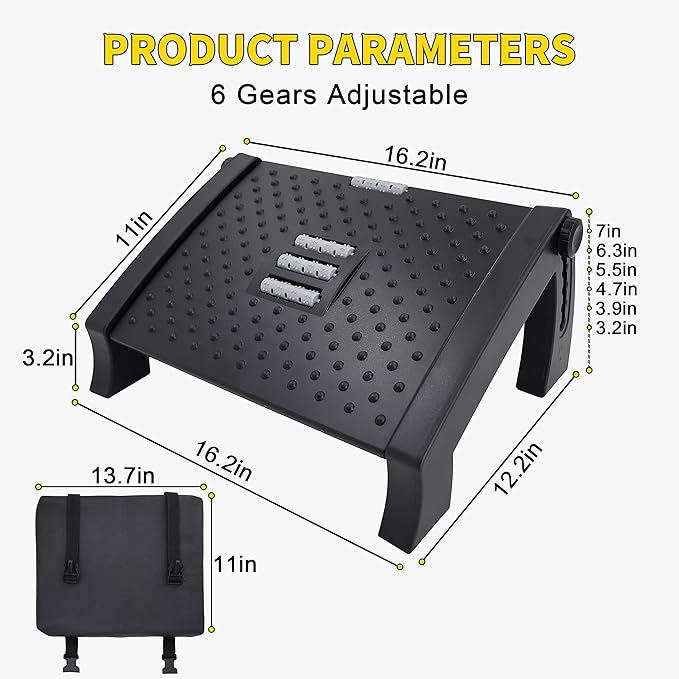 Foot Rest for Under Desk, Foot Stool with Removable Memory Foam Cushion, Leg Rest for Office & Home Work (JDTJ-RD)-DeskLoop Office