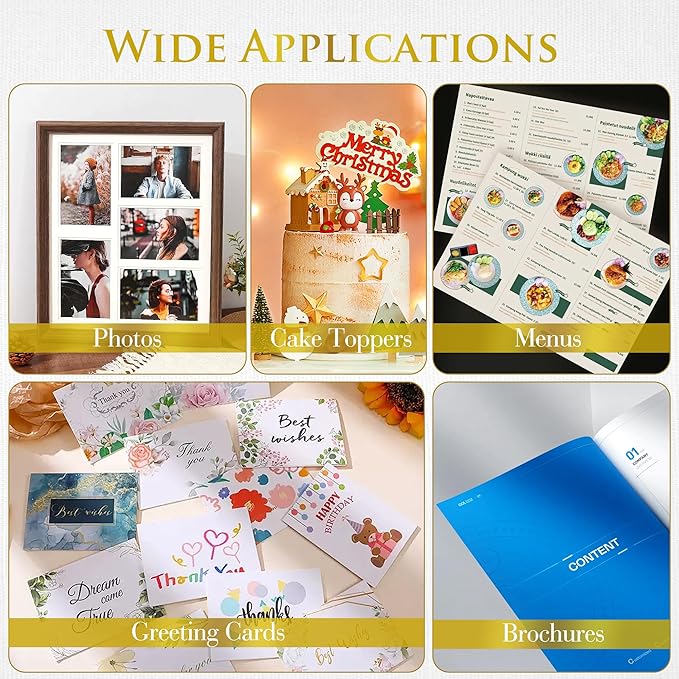 A-SUB Inkjet Glossy Photo Paper 8.5X11 Inches 48lb 180gsm Professional Glossy Photographic Paper for Inkjet Printers Dye Ink 100 Sheets-DeskLoop Office