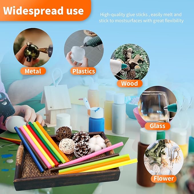 Green hot Glue Sticks Full Size 0.43” Dia x 8” Long, 52 pcs Hot melt Adhesive Glue Sticks, All-Purpose Colored Glue Gun Sticks for Christmas Decoration DIY Crafts Arts School Repair Bonding-DeskLoop Office