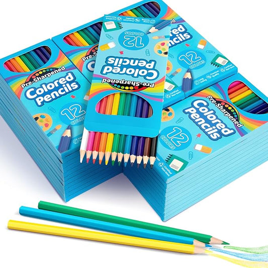 432 Count Colored Pencils Bulk, 36 Pack Colored Pencils for Kids, Pre-sharpened Coloring Pencils in 12 Vibrant Colors, Bulk School Supplies for Teachers, Classroom Prizes, Drawing Art Supplies-DeskLoop Office