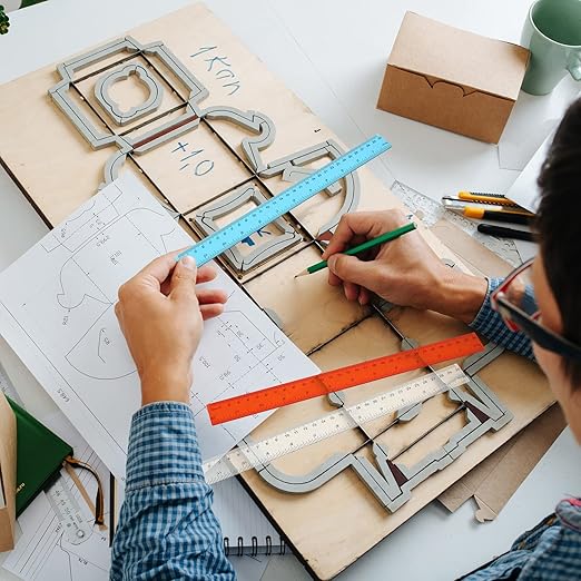 Fumete 144 Pack 12 Inch Plastic Rulers Bulk for Classroom Back to School Supplies Flexible Transparent Assorted Color Ruler with Centimeters and Inches for Office Teacher Student-DeskLoop Office