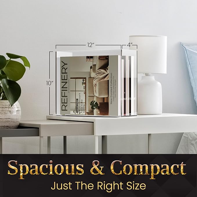 File Organizer for Desk - This Acrylic Storage Box is great for Office Organization - Its Modern Acrylic Magazine Holder makes a Great Gift for Home/Work Space-DeskLoop Office