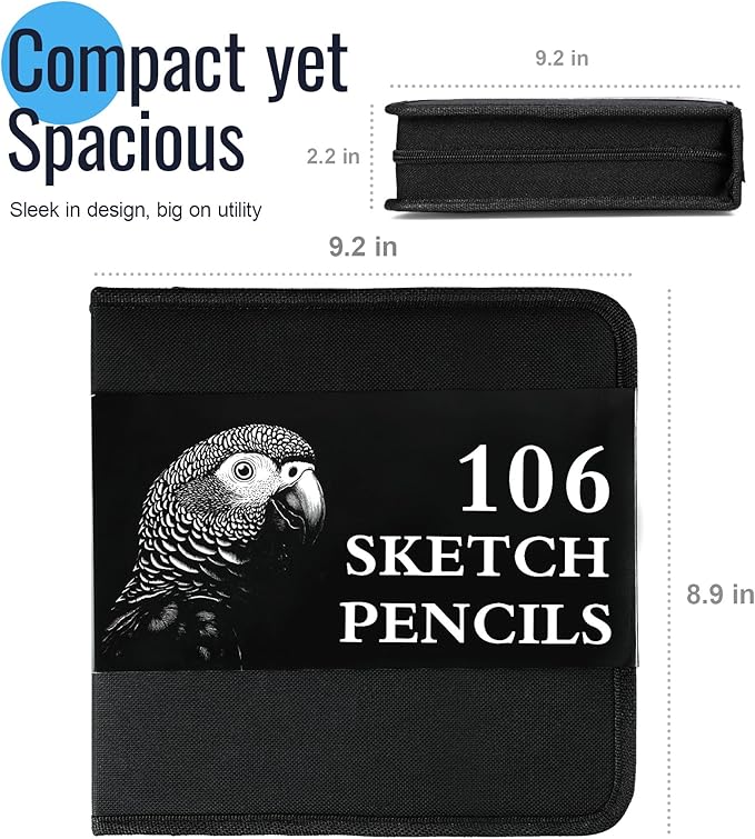 Cool Bank 106 Pack Art Supplies Sketching Kit with 3-Color Sketch Book, Coloring Book, Drawing Pencils with Graphite Colored Charcoal Watercolor & Metallic Pencils, Art Kit Gifts for Artist Adults Kid-DeskLoop Office