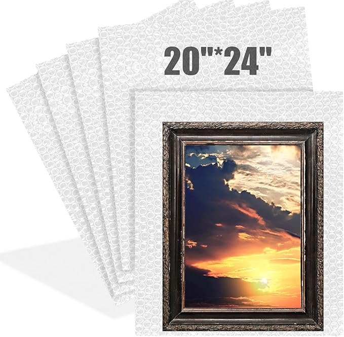5 Pack Extra Large Bubble Pouches 20 * 24 Inch Clear Bubble Pouch Wrap Bags for Packing Shockproof Cushioning Wrap Bag for Shipping Moving Fragile Dishes China Plates Painting Fragile Items-DeskLoop Office