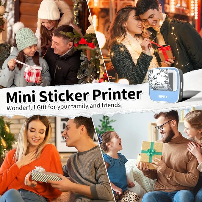 iDPRT Portable Mini Thermal Sticker Printer, Bluetooth Inkless Printers with 1 Roll Sticker Paper, Sticker Machine Efficiently and Quickly, for Notes, Journal, DIY, Kids Gift-DeskLoop Office