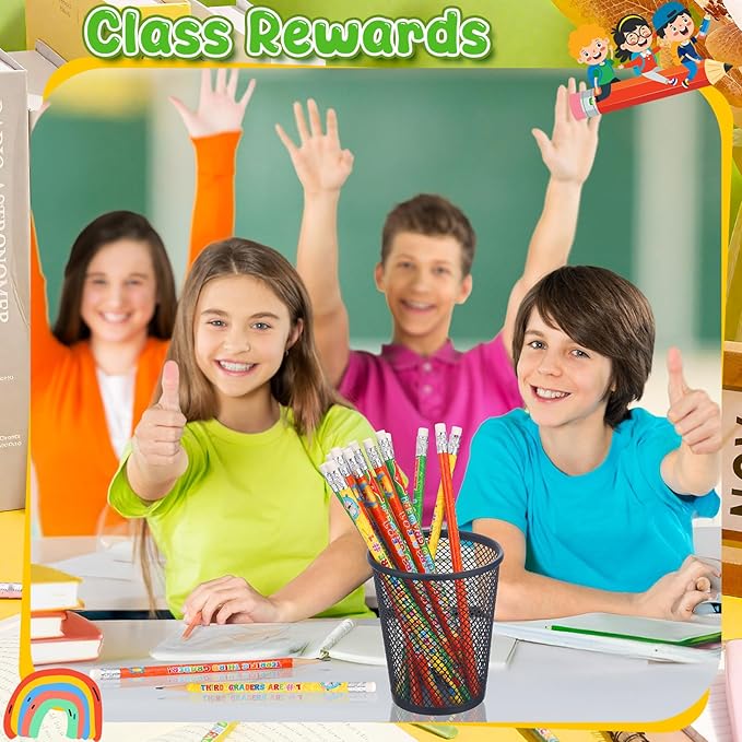 Tenceur 48 Pcs 5th Graders Pencils, 5 Motivational Cute Pencils Bulk with Erasers for Kids Student Teacher Classroom Reward Back to School Supplies-DeskLoop Office