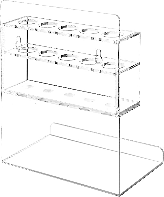 MyGift Wall Mounted Clear Acrylic Dry Erase Marker Holder Organizer for 5 Markers and Eraser, Hanging Whiteboard Accessories Rack for Office Home Dorm Classroom Meeting Room, Set of 2-DeskLoop Office