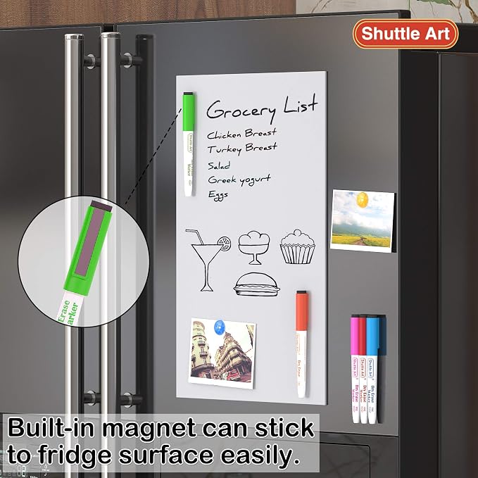 Shuttle Art Dry Erase Markers, 15 Colors Magnetic Whiteboard Markers - Image 8