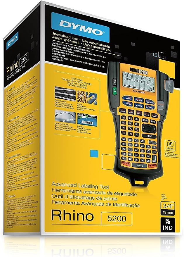 DYMO Industrial Label Maker Rhino 5200 Label Maker Time-Saving Hot Keys Prints - Image 10