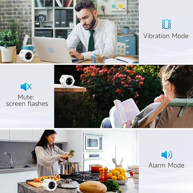 Exlliy Productivity Timer 1, 60 Minutes Preset, Desk Cube Timer - Image 6
