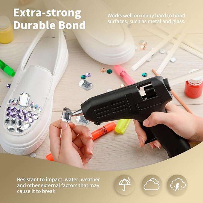 MATUFF White Hot Glue Sticks Full Size 0.43” Dia x 8” Long, 20 pcs Hot melt Adhesive Glue Sticks, All-Purpose Colored Glue Gun Sticks for DIY White Crafting Arts and Wedding Cards, Stamp Sealing-DeskLoop Office