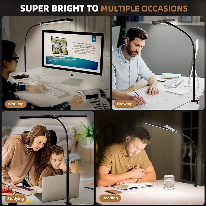 Motumen Led Desk Lamp for Home Office, Eye-Care Architect Light - Image 6