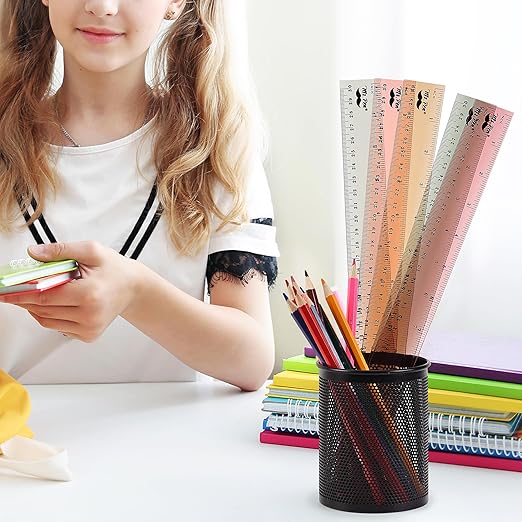 Mr. Pen- Ruler, 12 inch Ruler, 6 Pack, Vintage Colors, Clear Rulers 12 Inch, Rulers for School, Back to School Supplies-DeskLoop Office