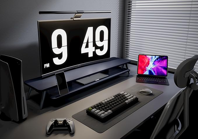 Fenge Dual Monitor Stand, Monitor Stands Riser for 2 monitors, 42.5 Inch Wood Desk Shelf with Storage Organizer and Cable Management for Office Desk Accessories-DeskLoop Office