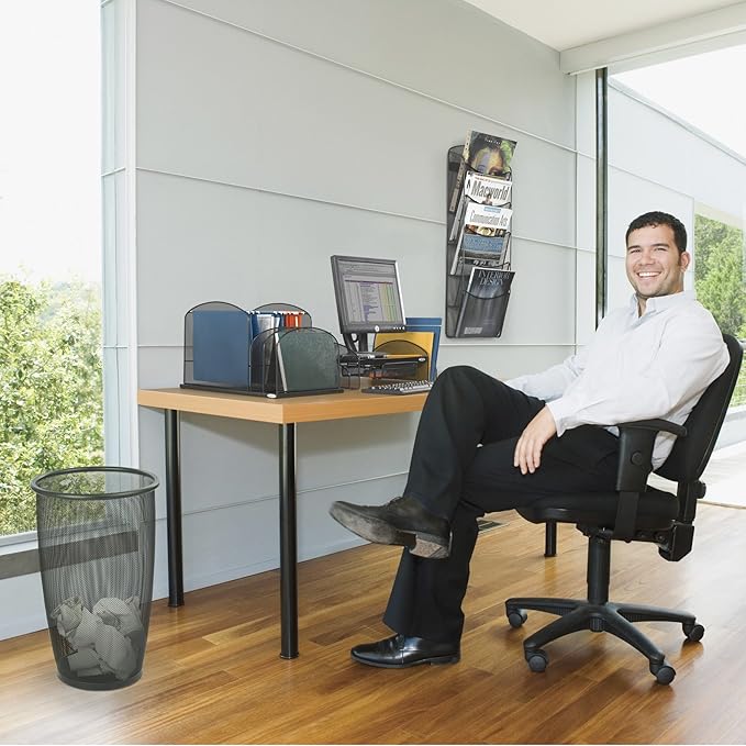 Safco 3259BL Onyx Mesh Hanging File with 2 Vertical Sections, Black-DeskLoop Office