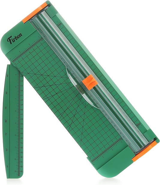 Firbon Green A4 Paper Cutter 12 Inch Titanium Straight Paper Trimmer with Side Ruler for Scrapbooking Craft, Paper, Coupon, Label, Cardstock-DeskLoop Office