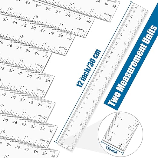 32 Pack Clear Ruler 12 Inch Bulk with Centimeters and Millimeters, Metric Rulers Measuring Drawing Tool for Kids, Ideal Back to School Office Home Supplies-DeskLoop Office