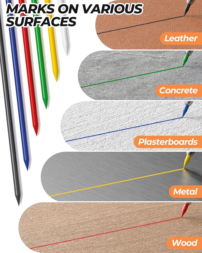 Nicpro 4 Pack Carpenter Pencil with Sharpener, Mechanical Carpenter Pencils with 52 Refills, Construction Pencil Heavy Duty Woodworking Pencils for Architect (Red, Black, Yellow, Blue)-DeskLoop Office