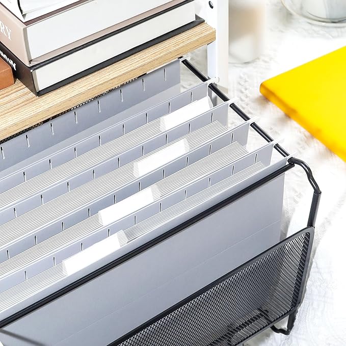 SUNEE 25 Pack Hanging File Folders, Gray Folders, Hanging File Folders Letter Size with 1/5-cut Tabs, Stay Organized for Your Home and Office Bulk File and Documents-DeskLoop Office