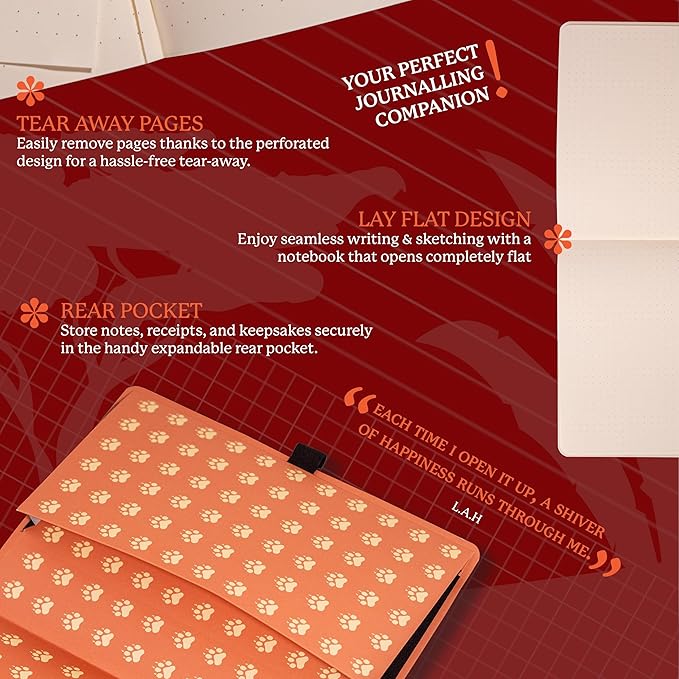 Dingbats A5+ Wildlife Notebook Journal Softcover, Cream 100gsm Ink-Proof Paper, 6 x 8.3 inches, 112 pages (Orange Tiger, Lined Format)-DeskLoop Office