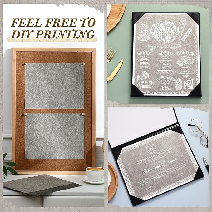 Epakh 200 Pcs Old Age Parchment Paper 8.5 x 11 Inch Standard Letter Vintage Colored Old Parchment Semblance Double Side Printing Paper (Khaki Gray)-DeskLoop Office