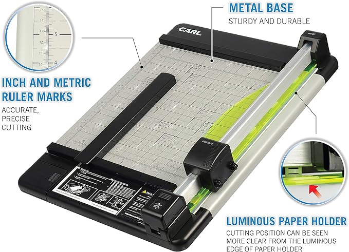 Carl Manufacturing 12210 Heavy-Duty Trimmer 12-Inch 36 Sht Cap. 14-Inch x12-1/4-Inch x3/4-Inch GY-DeskLoop Office